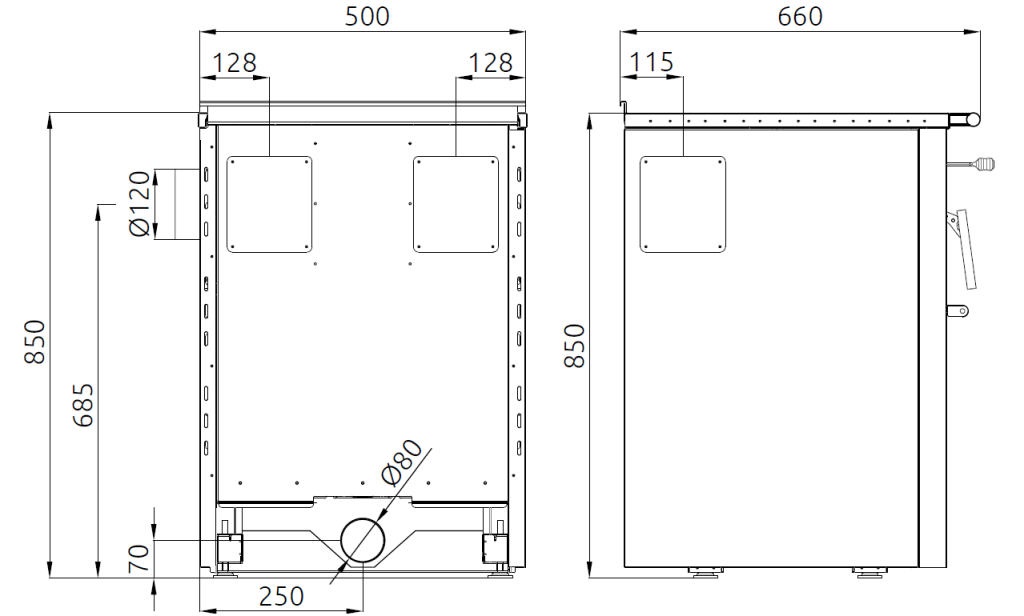 Cocina de Combustible Sólido 7,2 kW SG-50